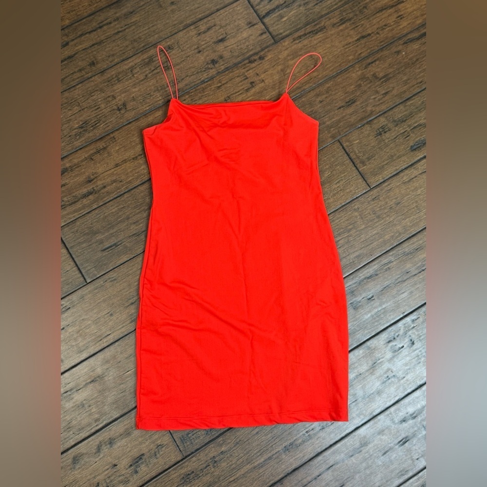 Zara Bold Red bodycon Dress size Large